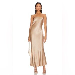 Bec & Bridge | MOON DANCE STRAPLESS DRESS - GOLDEN